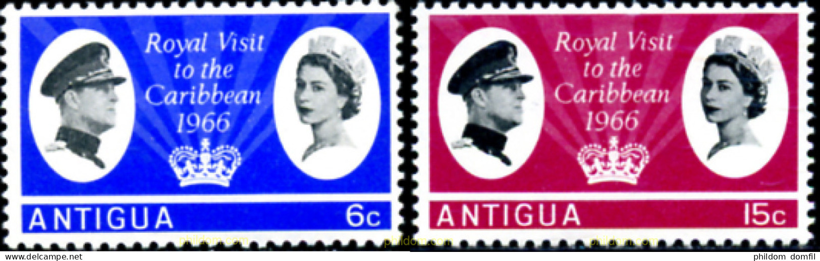 246835 MNH ANTIGUA 1966 VISITA REAL - Andere & Zonder Classificatie