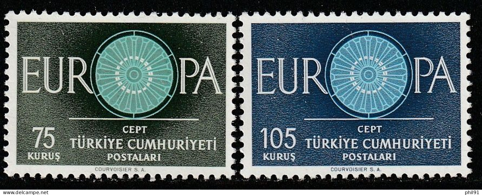 TURQUIE    Europa 1960   N° Y&T  1567 Et 1568  ** - Nuovi