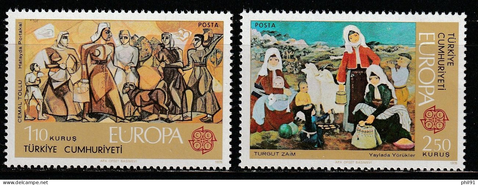 TURQUIE    Europa 1975   N° Y&T  2123 Et 2124  ** - Nuovi