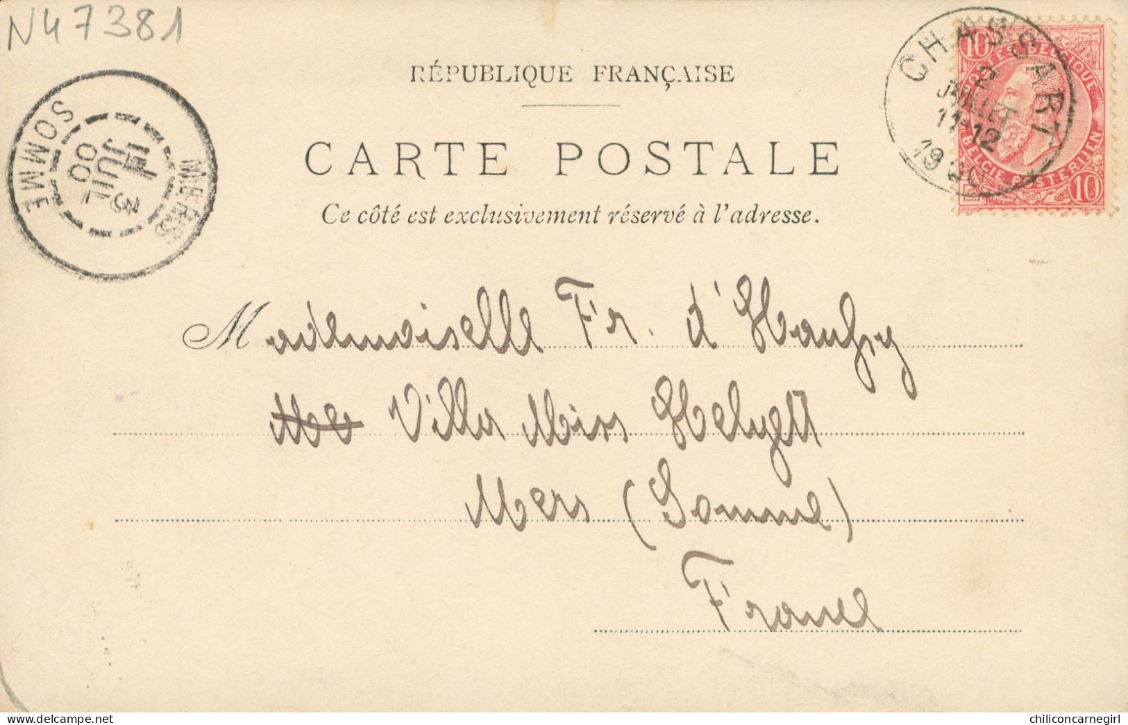 * Cp Photo - CHASSART - Villa - Demande Achat Chevaux - De CHASSART Vers MERS (80) - 1900 - Fleurus
