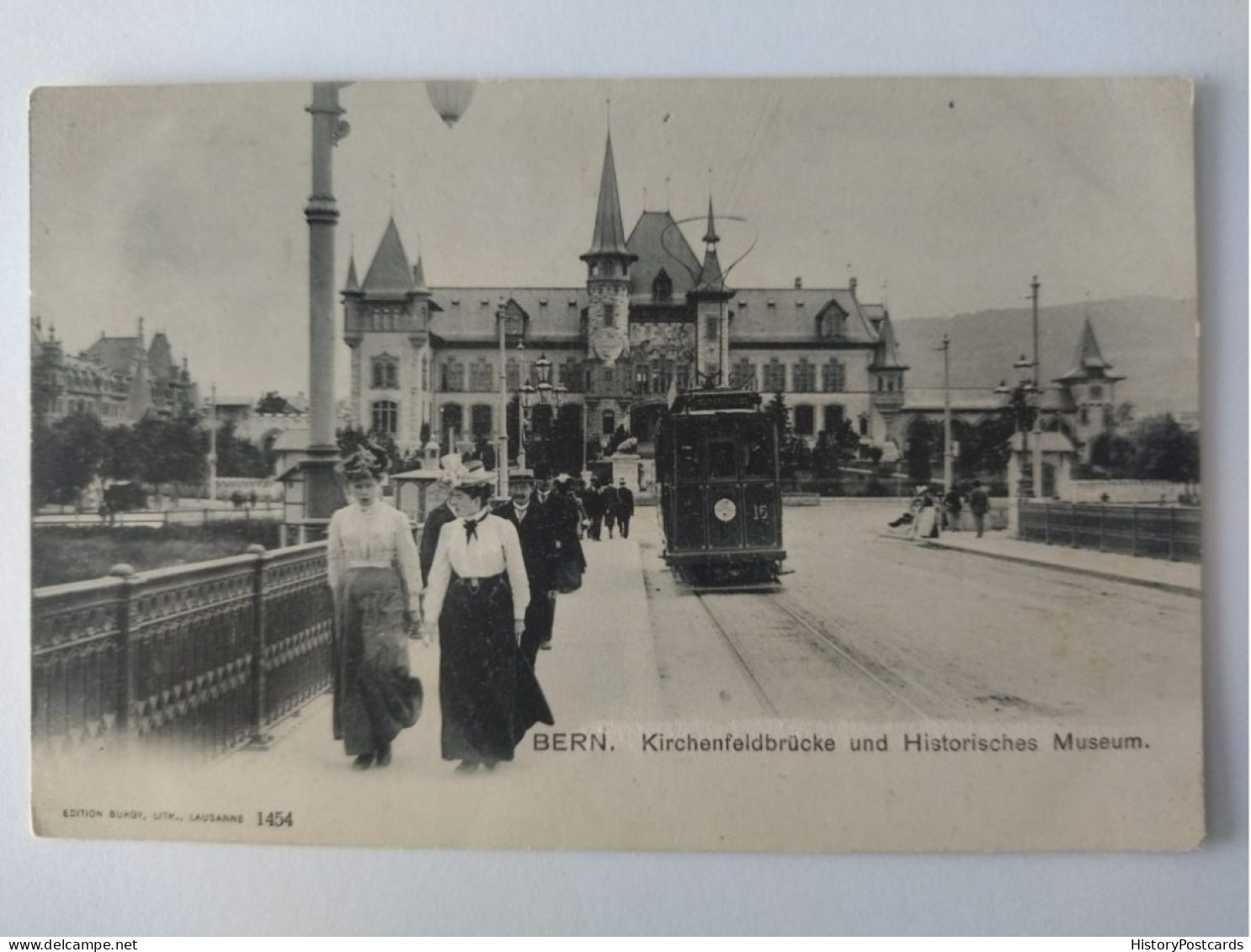 Bern, Kirchenfeldbrücke U. Historisches Museum, Strassenbahn, 1907 - Mitte