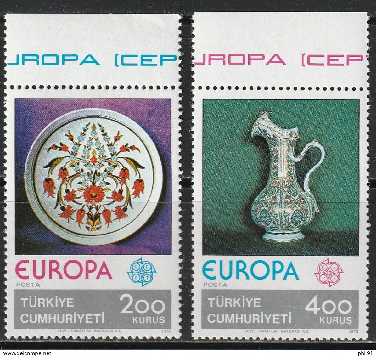 TURQUIE    Europa 1976   N° Y&T  2155 Et 2156  ** - Nuevos