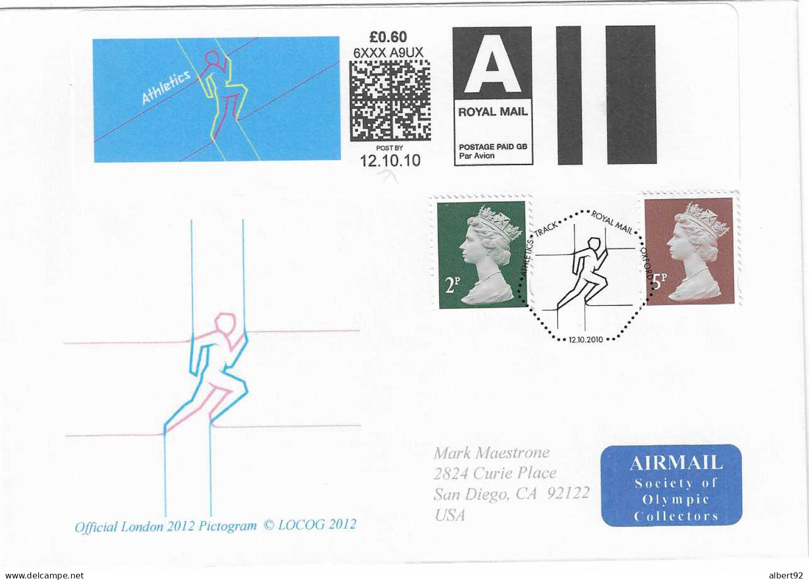 2012 Jeux Olympiques De Londres: FDC Smart Stamp "Athlétisme" - Summer 2012: London