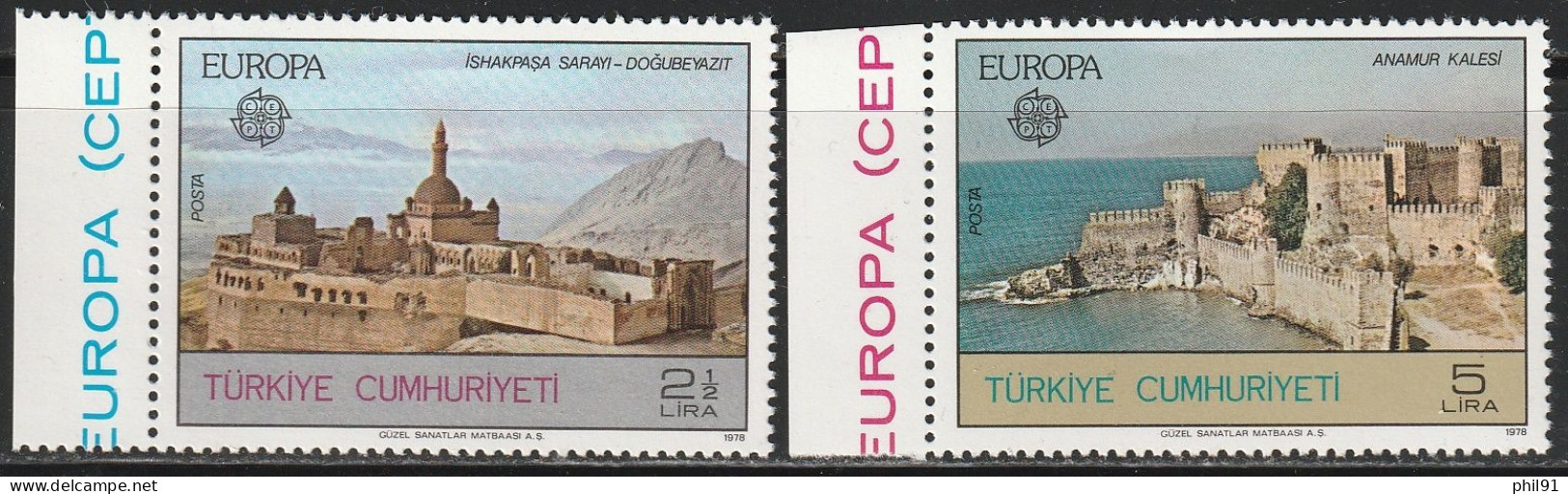 TURQUIE    Europa 1978   N° Y&T  2213 Et 2214  ** - Nuovi
