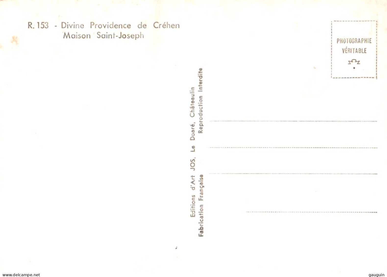 CPSM - CRÉHEN - Communauté De La Divine Providence - Maison St Joseph - Edition Jos Le Doaré - Plancoët