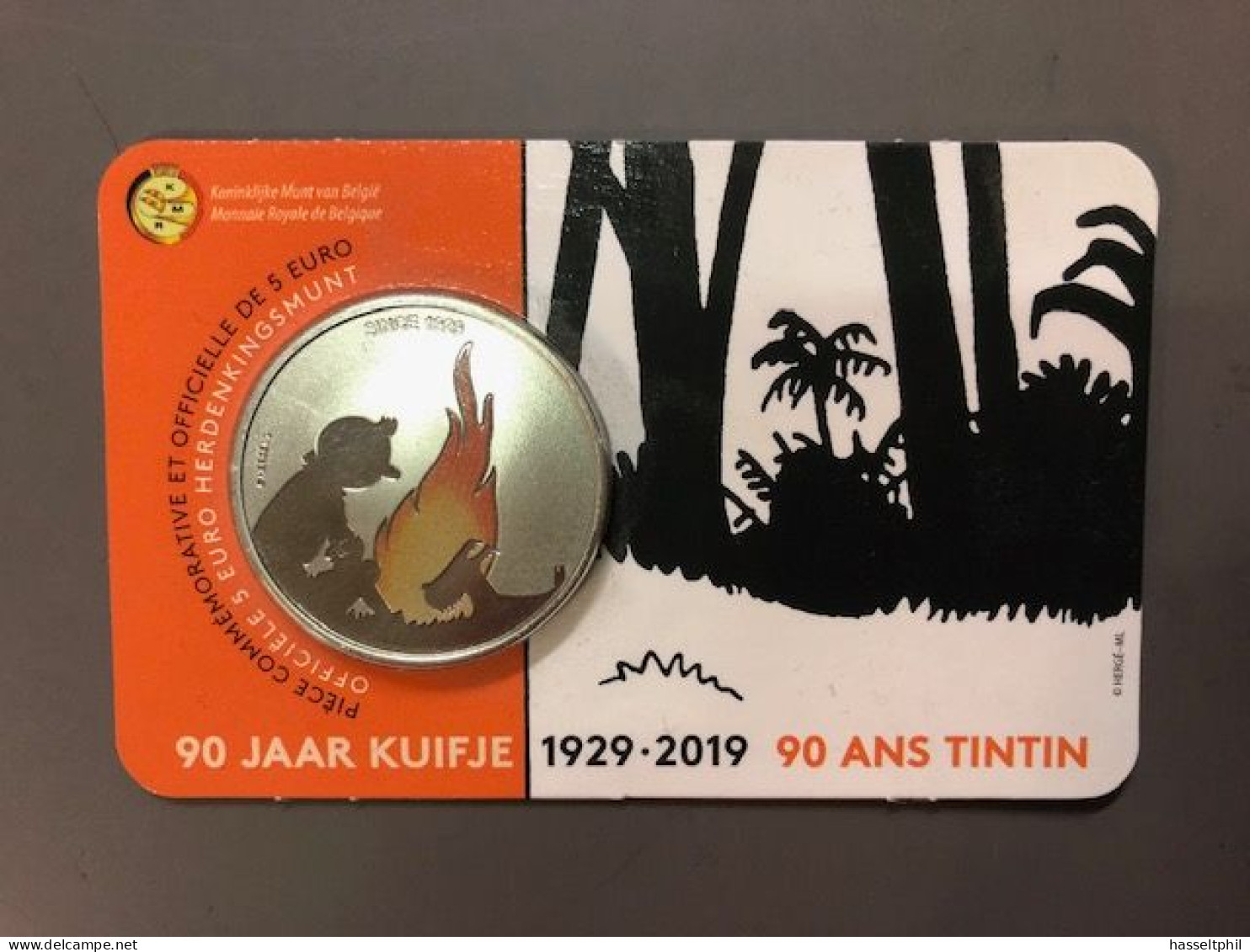 BELGIE -BELGIQUE EUROMUNT 5 Euro 2019  - Kuifje - Tintin - Gekleurd - Colorée - Belgique