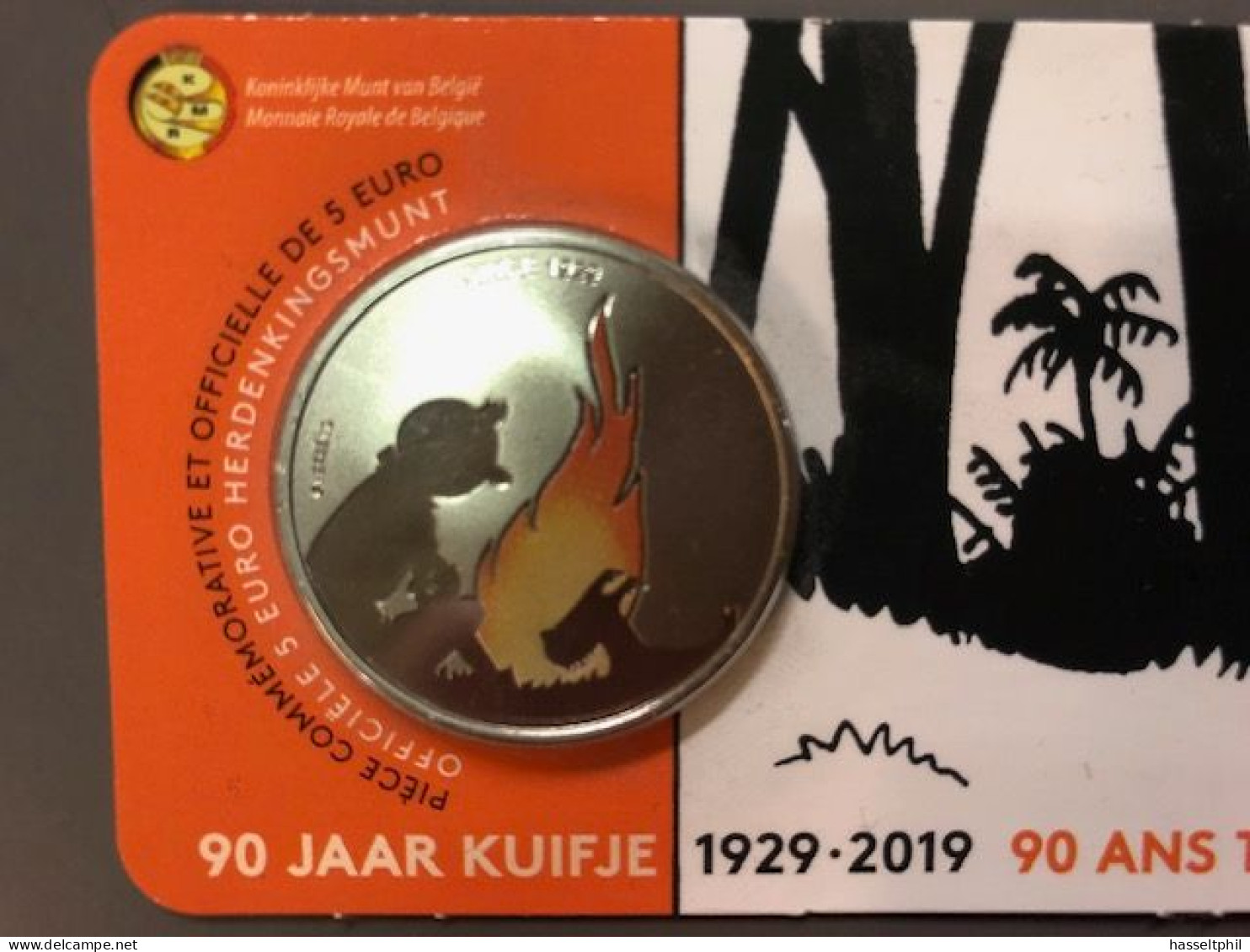 BELGIE -BELGIQUE EUROMUNT 5 Euro 2019  - Kuifje - Tintin - Gekleurd - Colorée - Belgique