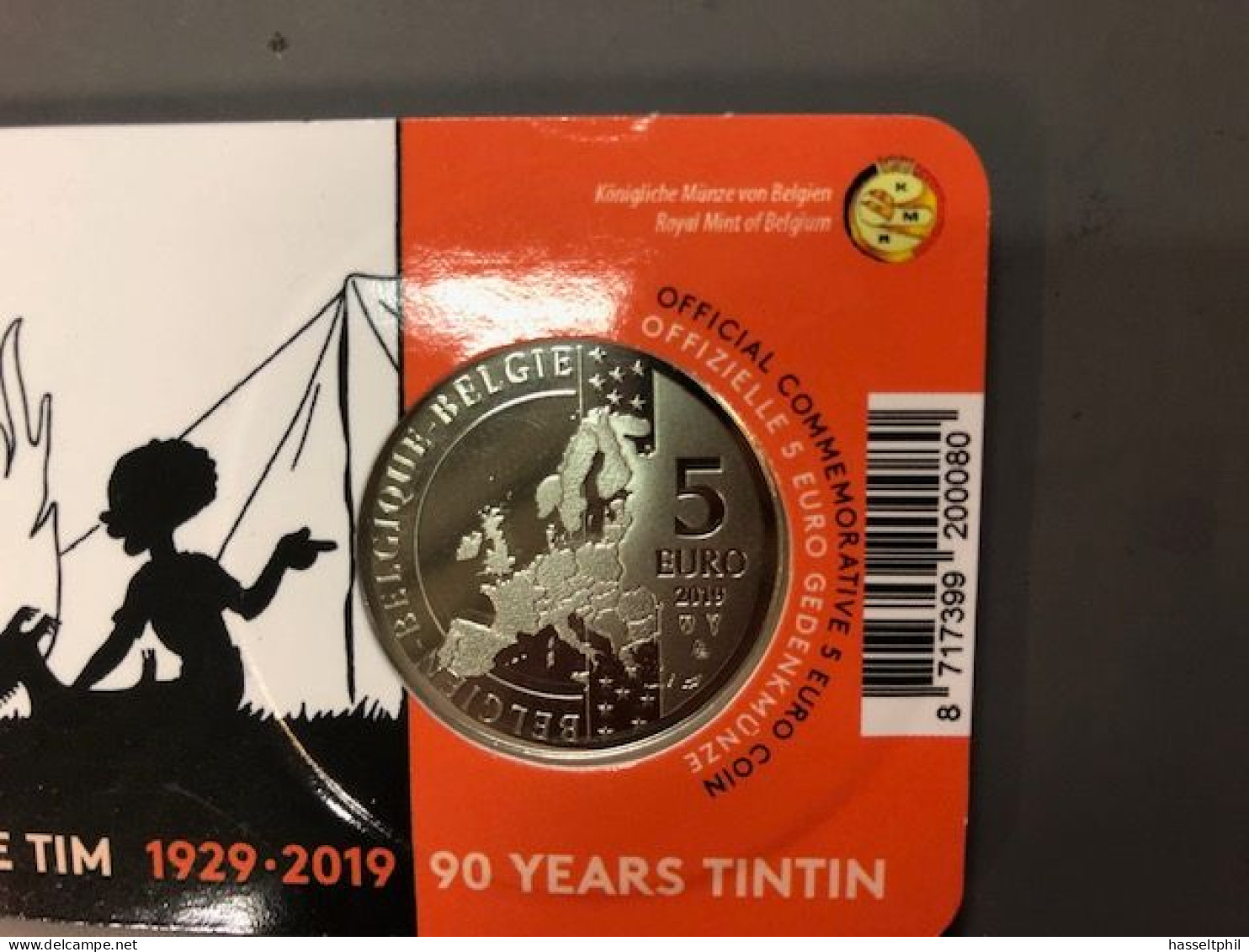 BELGIE -BELGIQUE EUROMUNT 5 Euro 2019  - Kuifje - Tintin - Gekleurd - Colorée - Belgique