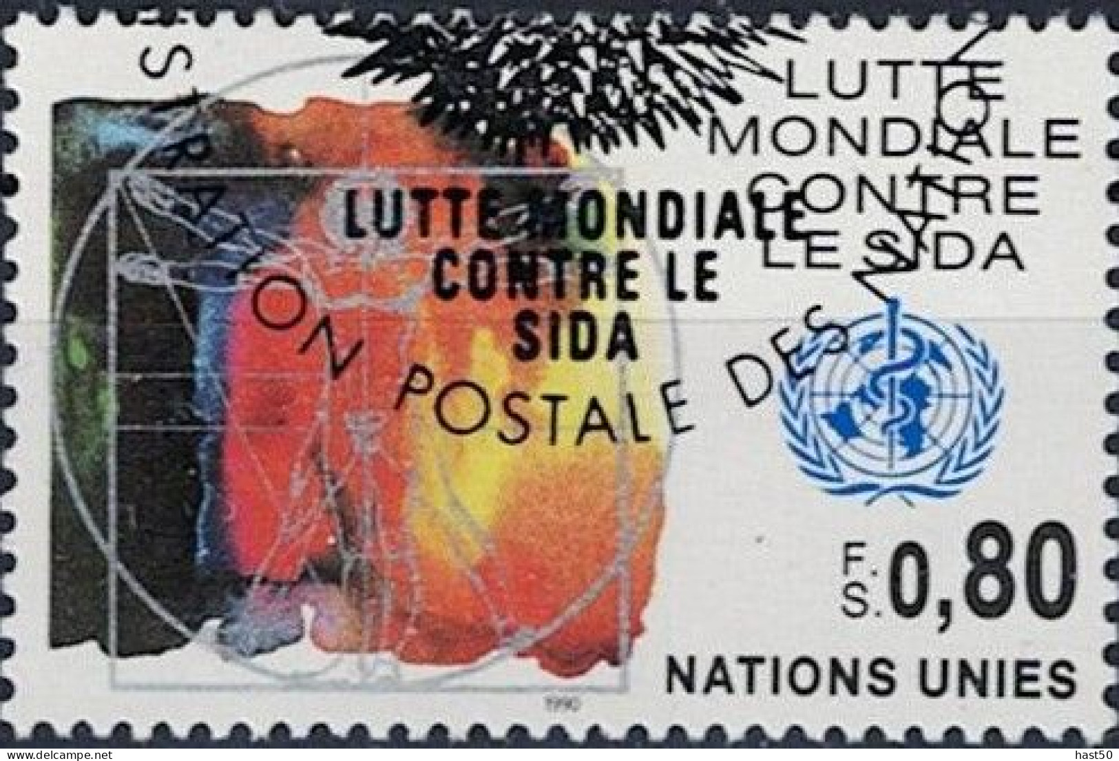 UNO Genf - Weltweite Aidsbekämpfung (MiNr: 184/5) 1990 - Gest Used Obl - Usati