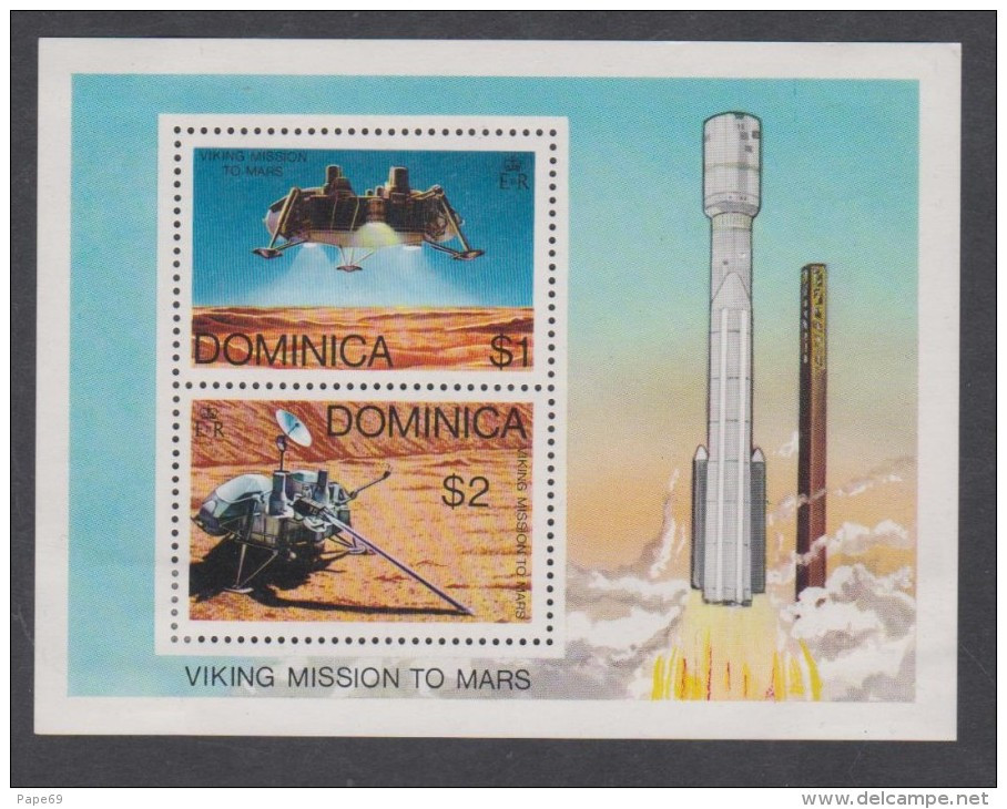 Dominique BF N° 38 X Missions Viking Sur Mars,  Le Bloc, Sans Charnière, TB - Dominica (...-1978)