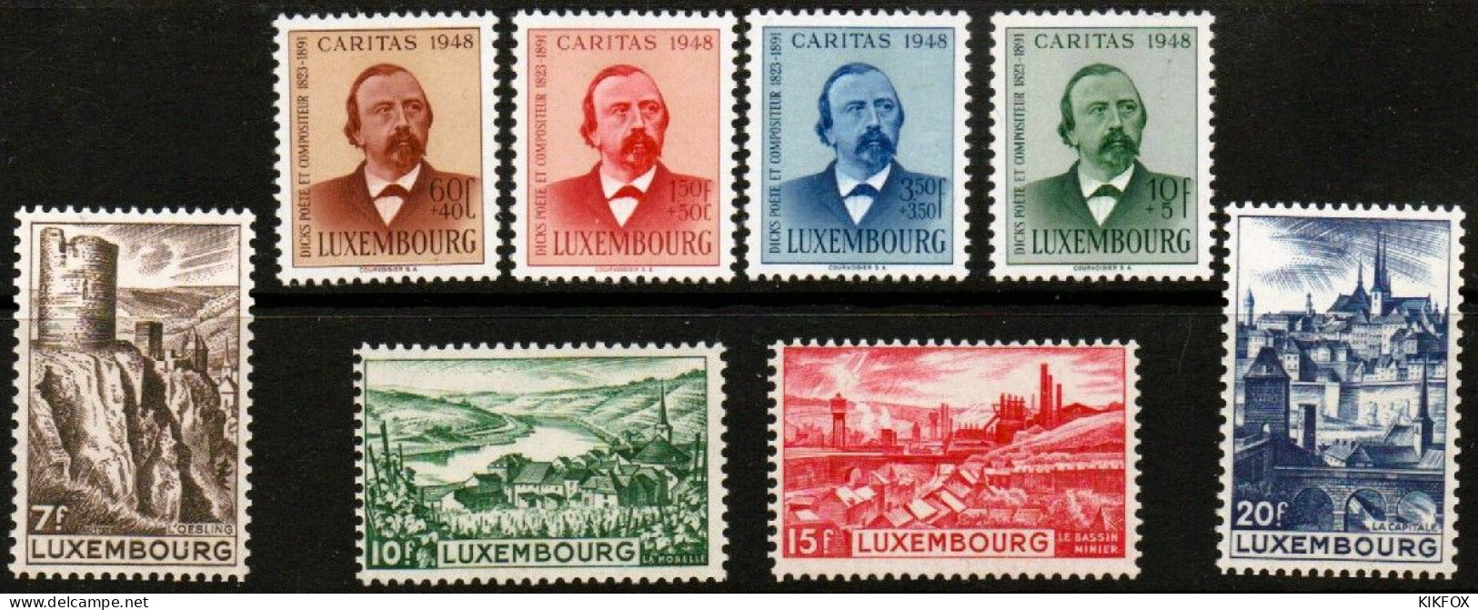 Luxembourg ,Luxemburg 1948,KOMPLETT, YV 406 - 413, Mi 431 - 438, Complete Year , NEUF/CHARNIERES ,POSTFRISCH/UNGEBRAUCHT - Ganze Jahrgänge