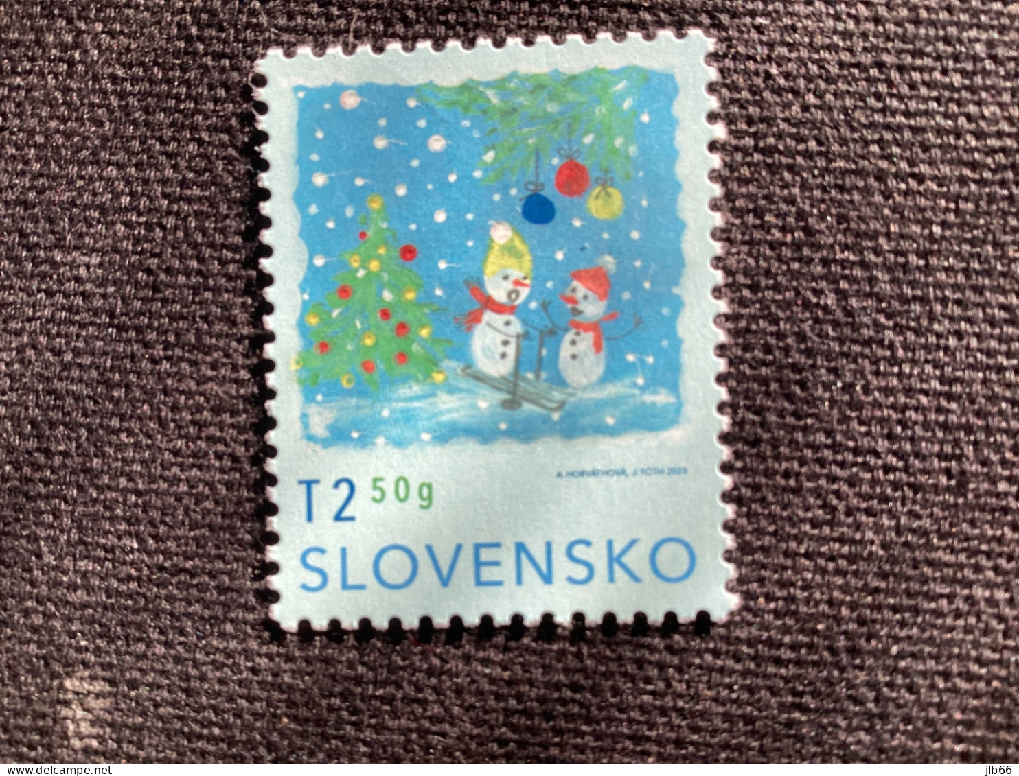SK 2023 Pofis 807 ** La Poste De Noël Bonhomme De Neige Au Ski Dessin D’enfant - Neufs