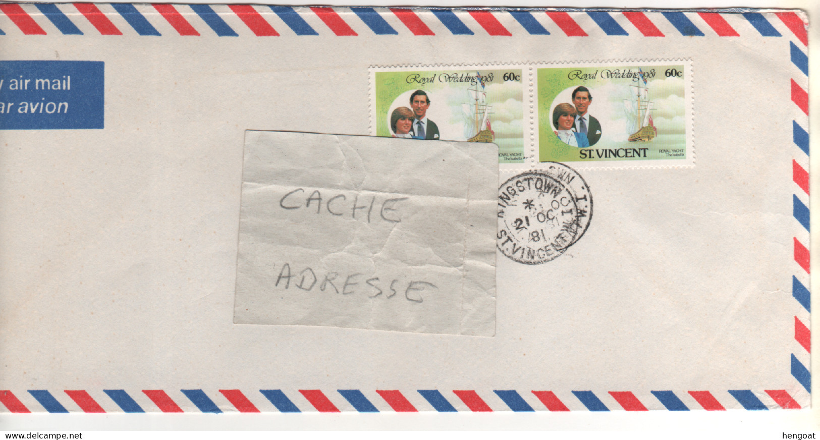 Timbres , Stamps " Prince Charles , Lady Di , Navire , Voilier : Goelette "  Sur Lettre , Cover , Mail Du 21/10/81 - St.Vincent (1979-...)