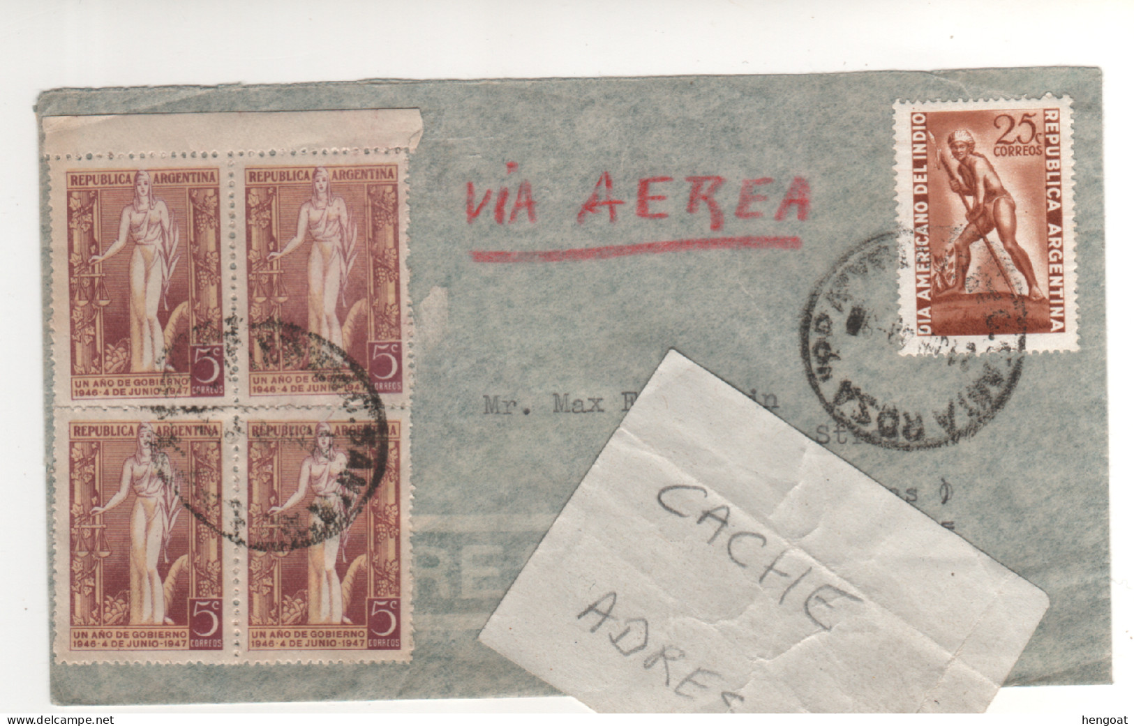 5 Timbres , Stamps  Sur Lettre , Cover , Mail Du 24/06/48 - Lettres & Documents