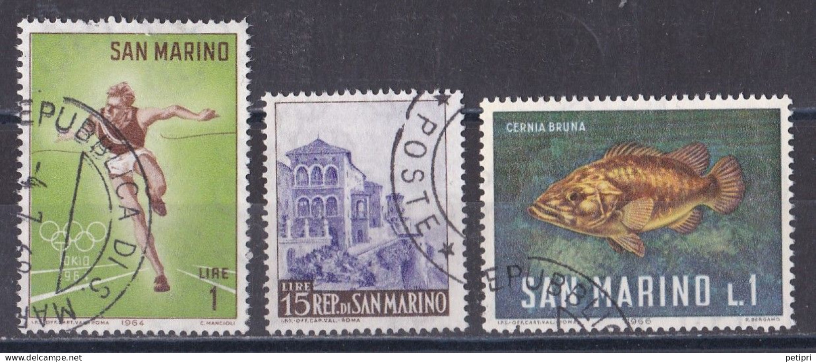 Saint Marin  1960 - 1969   Y&T  N °  615   668   676   Oblitéré - Usados