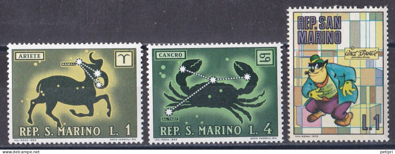 Saint Marin  1960 - 1969   Y&T  N °  749   752   769  NEUF ** - Neufs