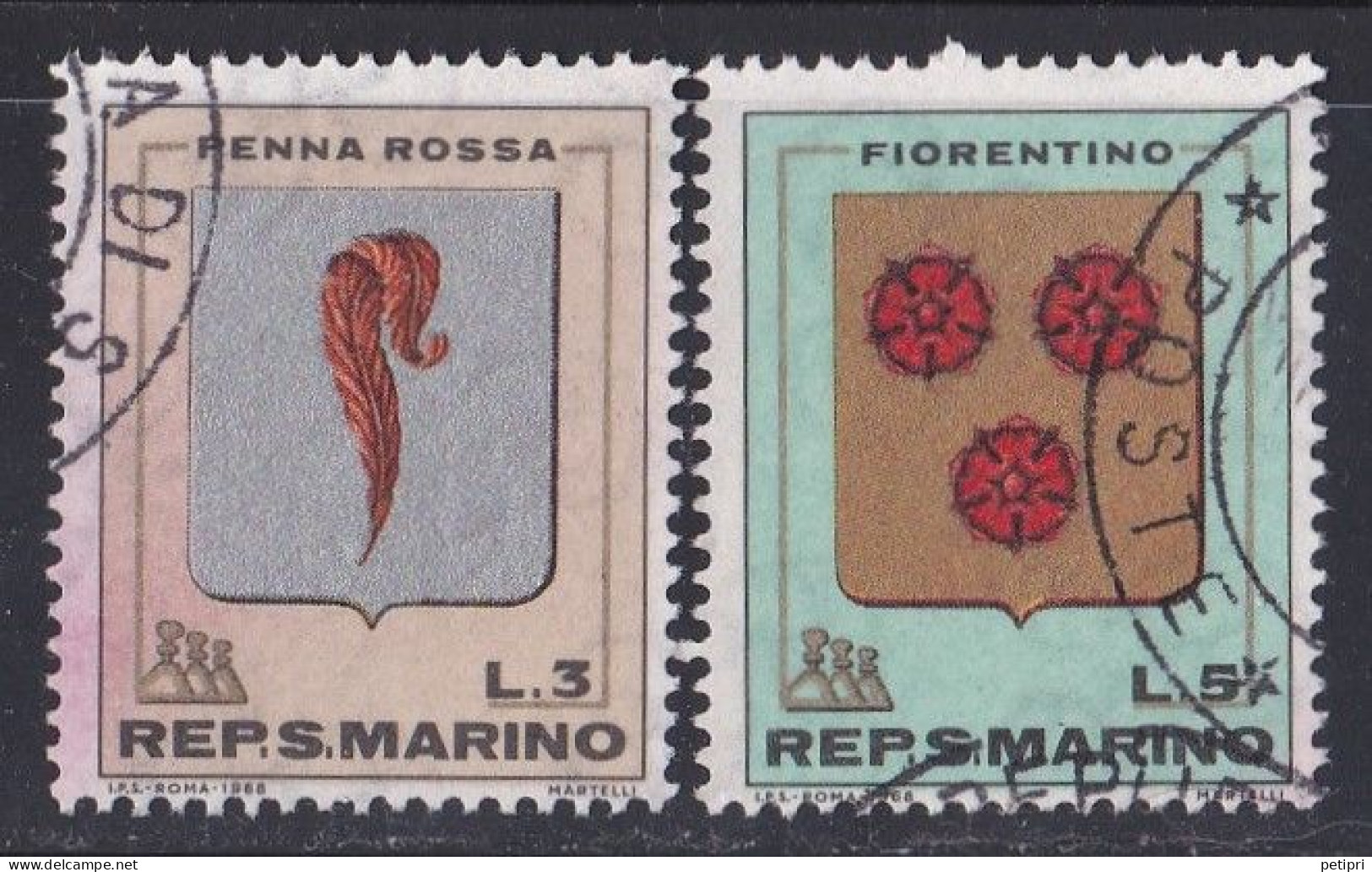 Saint Marin  1960 - 1969   Y&T  N °  711   712  Oblitéré - Used Stamps