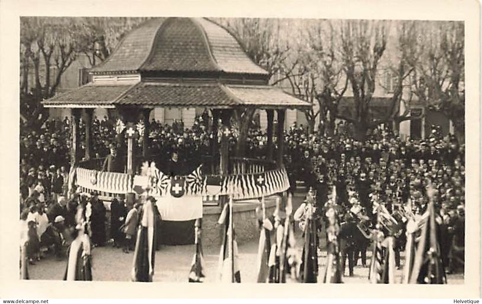 Carte-Photo Bulle Réception De J-M Musy Président De La Confédération 1924 - Bulle