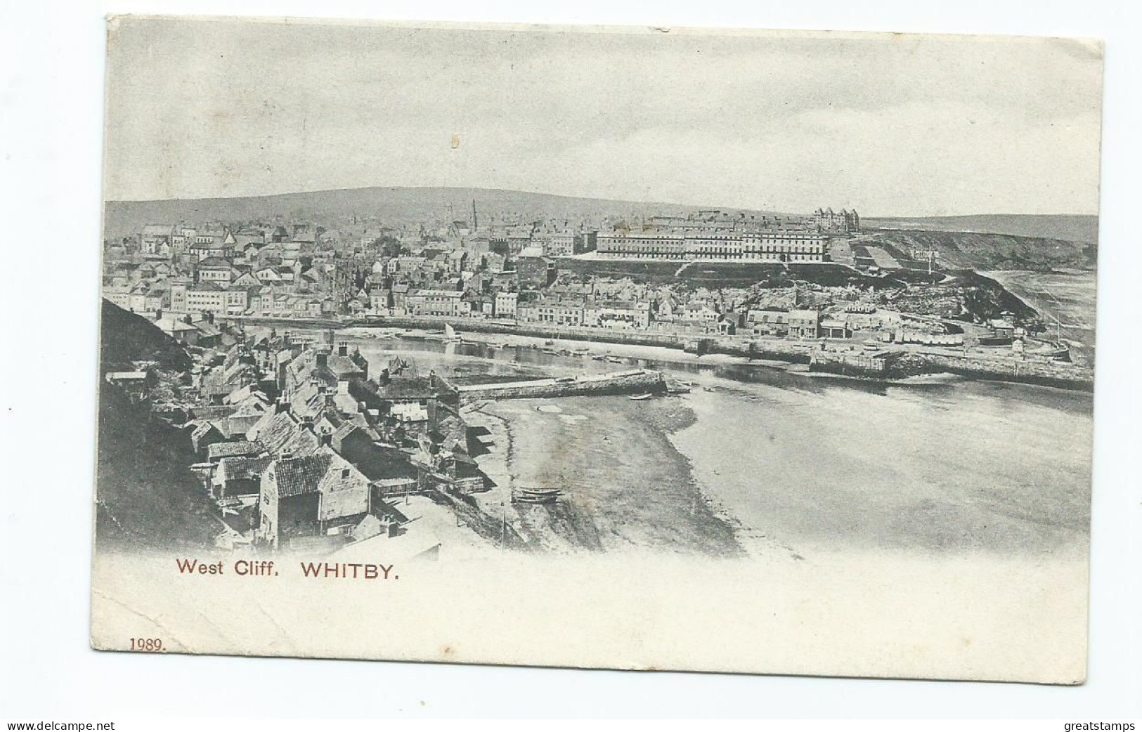 Postcard Yorkshire Whitby  West Cliiff Posted 1907 - Whitby