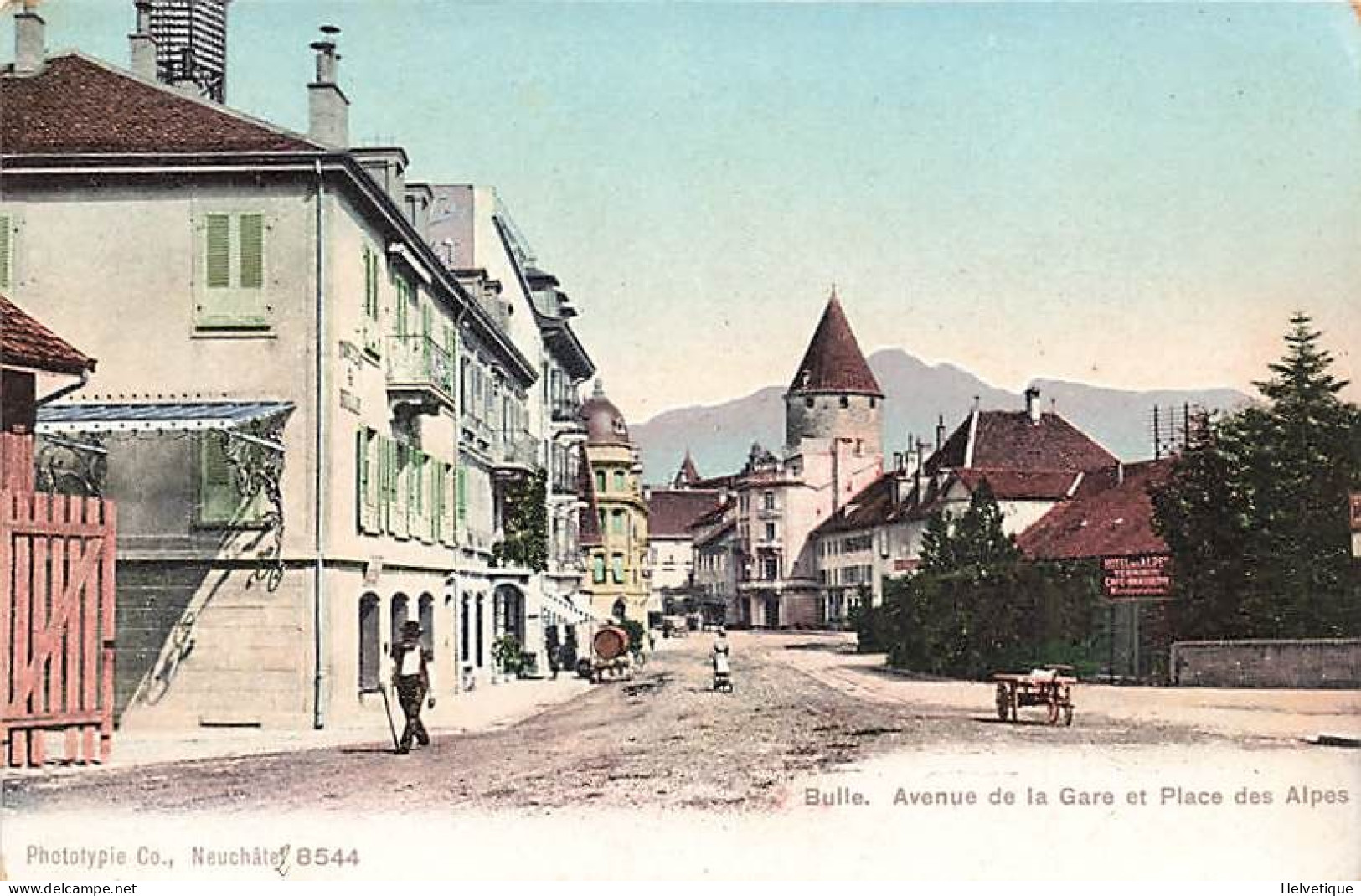 Bulle Avenue De La Gare Et Place Des Alpes - Bulle