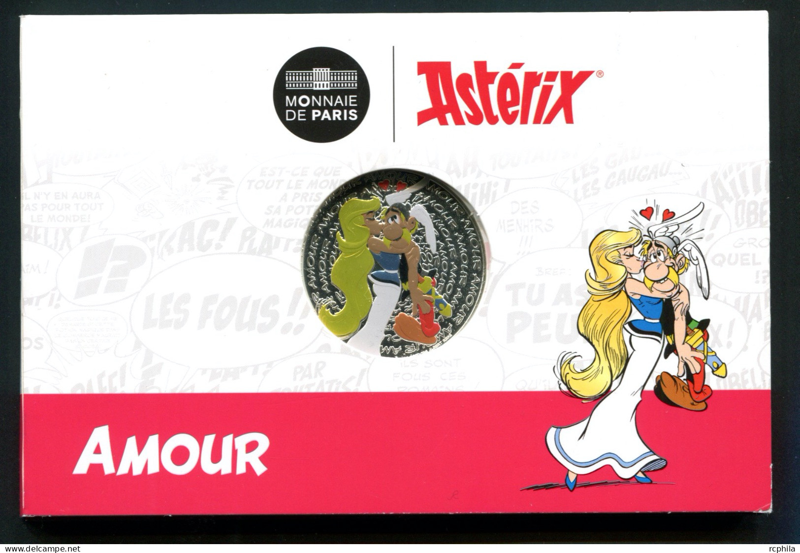 RC 26873 FRANCE 50€ ASTERIX AMOUR PIECE EN ARGENT DANS SON COFFRET D'ORIGINE - France