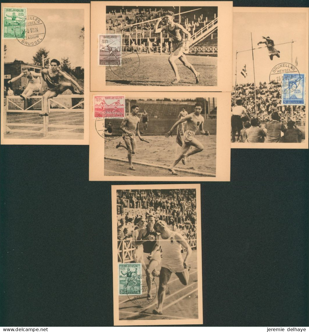 Carte-maximum (CM) - Championnat Européen D'athlétisme Au Heysel N°827/31 Complet ! Rare - 1934-1951