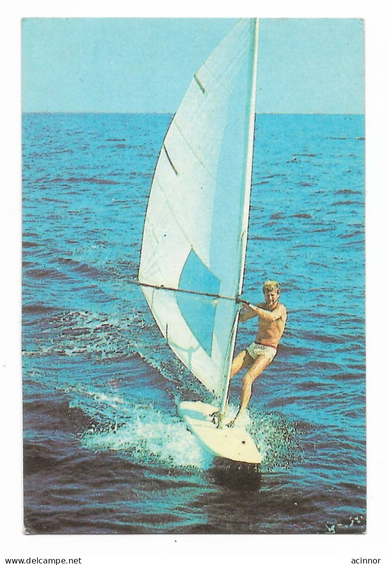 USSR Russia Sport Boat Wind Surfer Pocket Calendar Card 1989 - Petit Format : 1981-90