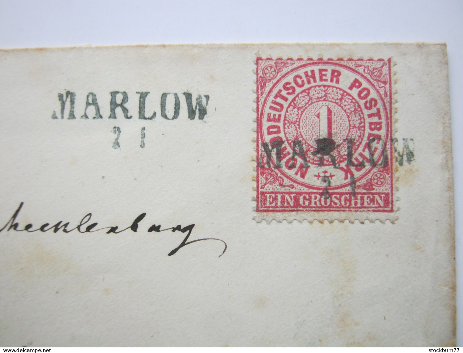 MARLOW ,    , Klarer  Zweizeiler - Stempel Auf Brief Um  1868 , Recht Selten - Mecklenburg-Schwerin