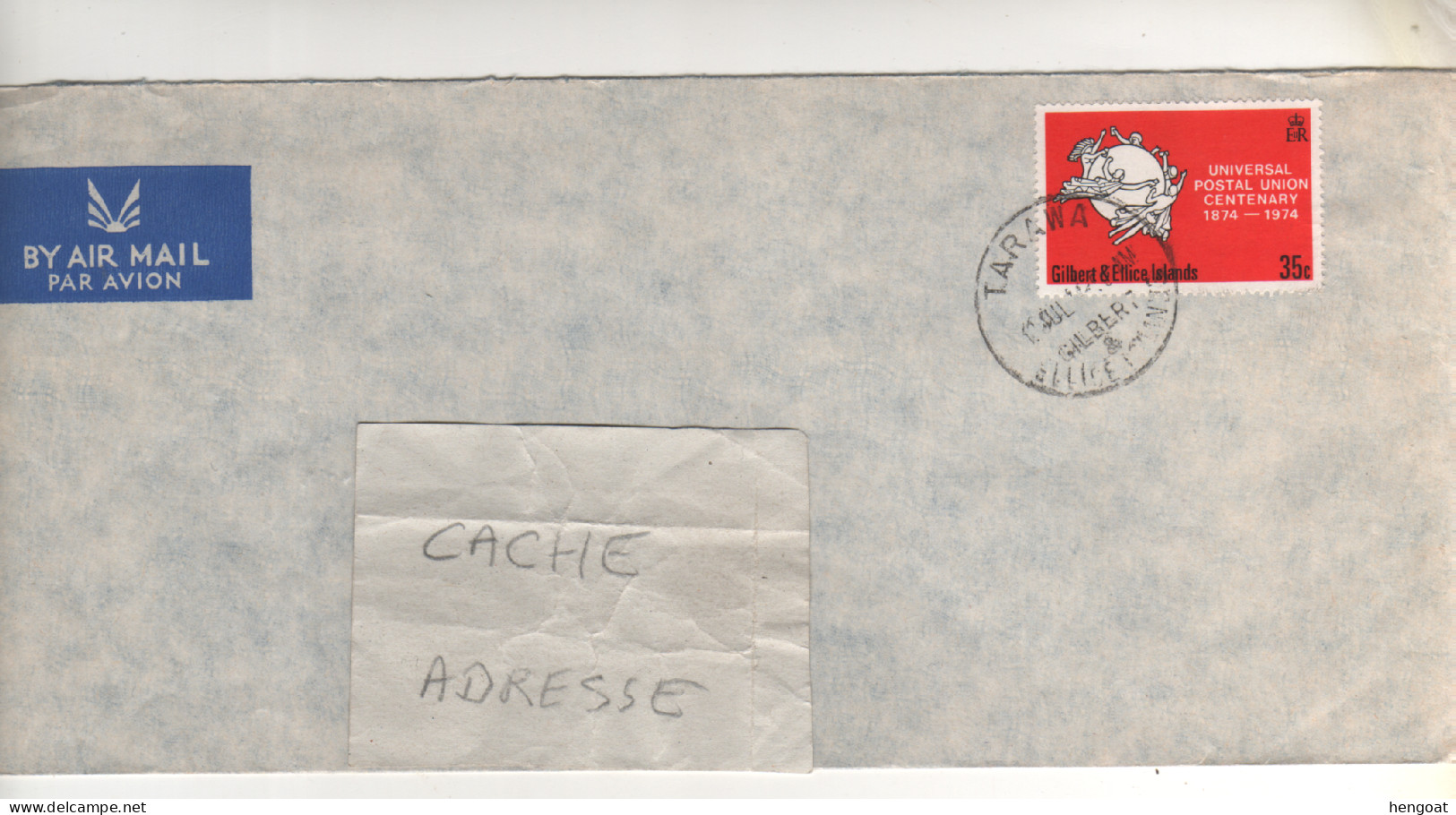 Timbre , Stamp  " Centenaire De L' UPU " Sur Lettre , Cover , Mail Du 18/07/74 ?? - Gilbert- En Ellice-eilanden (...-1979)