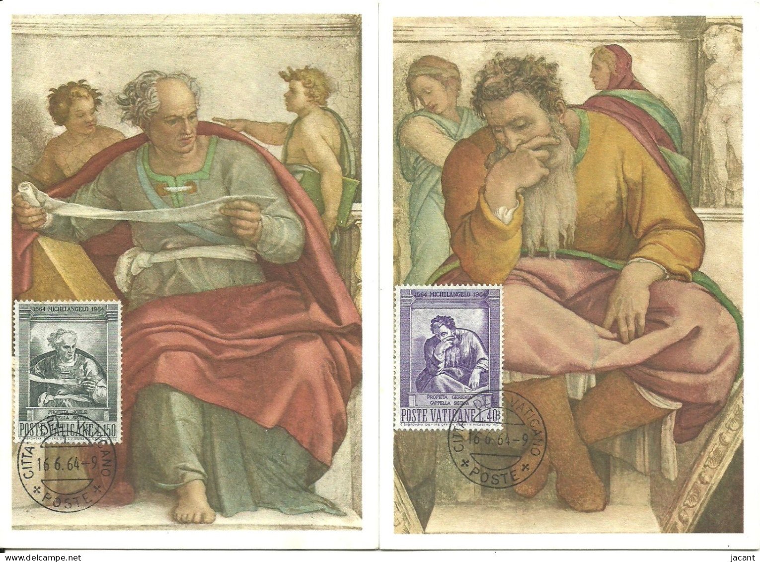 Carte Maximum - Vatican - Set 5 CM - Michelangelo - Cappella Sistina E Autoritratto - Cartas Máxima