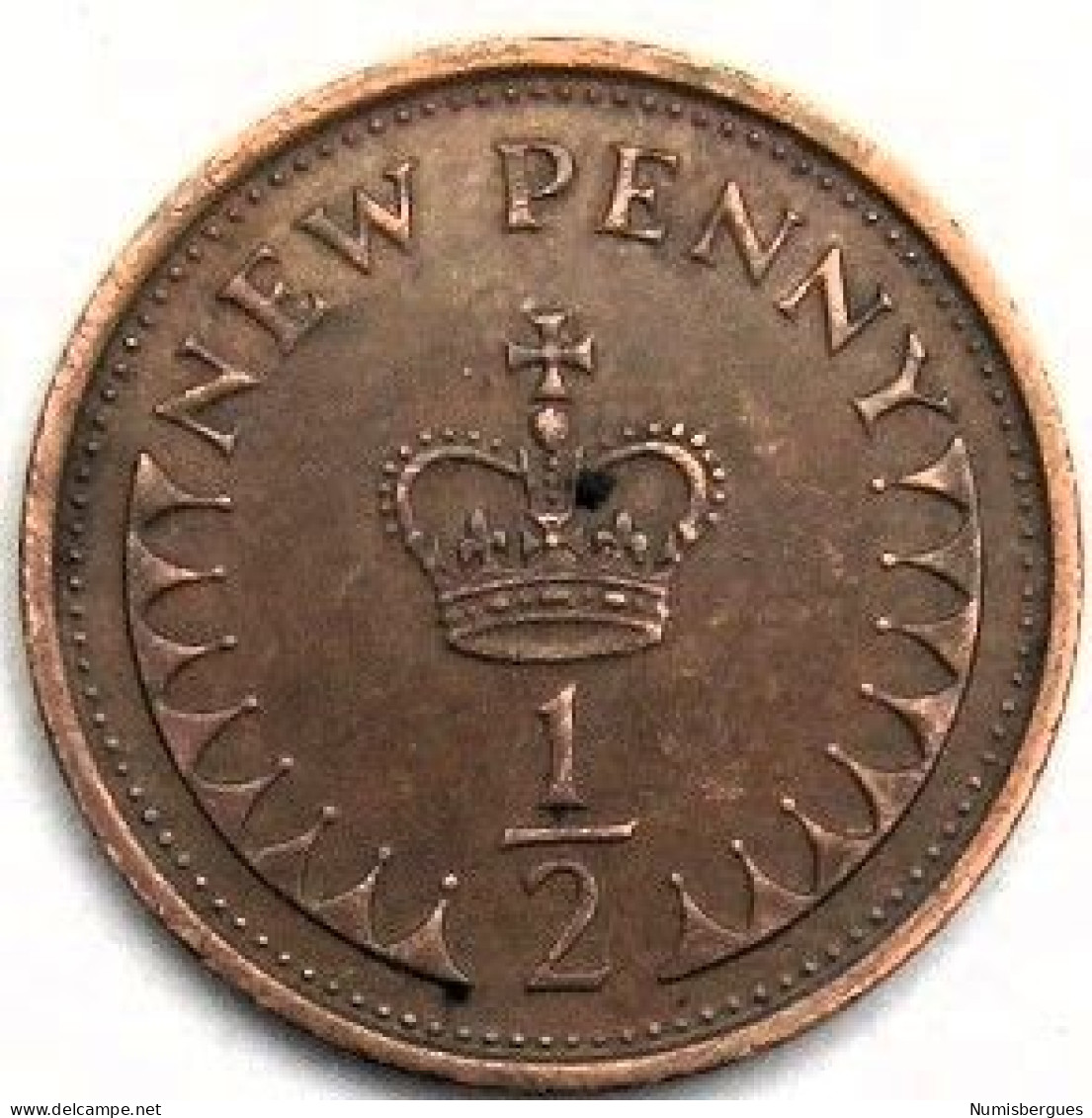 Pièce De Monnaie 1/2 Penny 1974 - 1/2 Penny & 1/2 New Penny