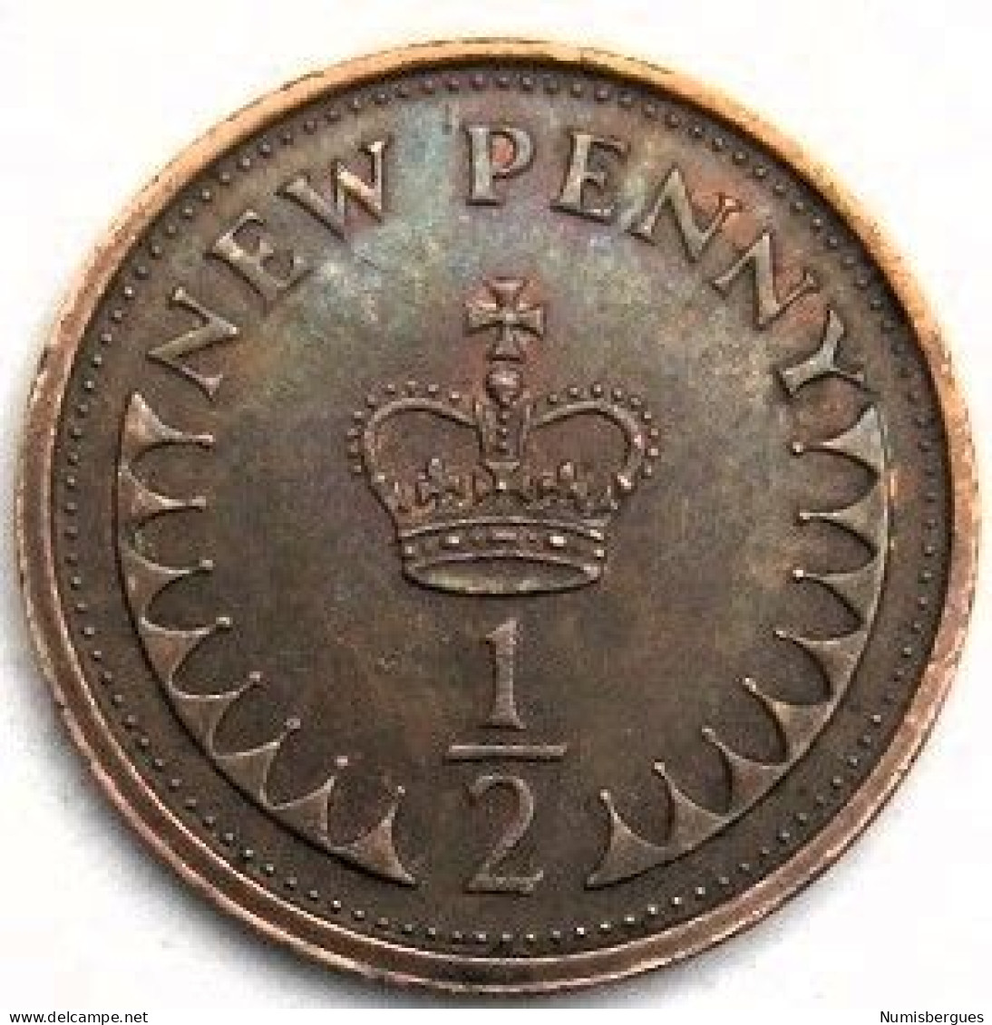 Pièce De Monnaie 1/2 Penny 1977 - 1/2 Penny & 1/2 New Penny