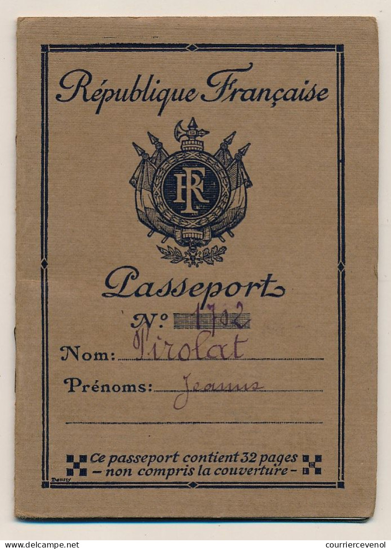 FRANCE - Passeport à L'étranger 20F Toulon (Var) 1933 - Visa Allemand Délivré à Paris - Zonder Classificatie