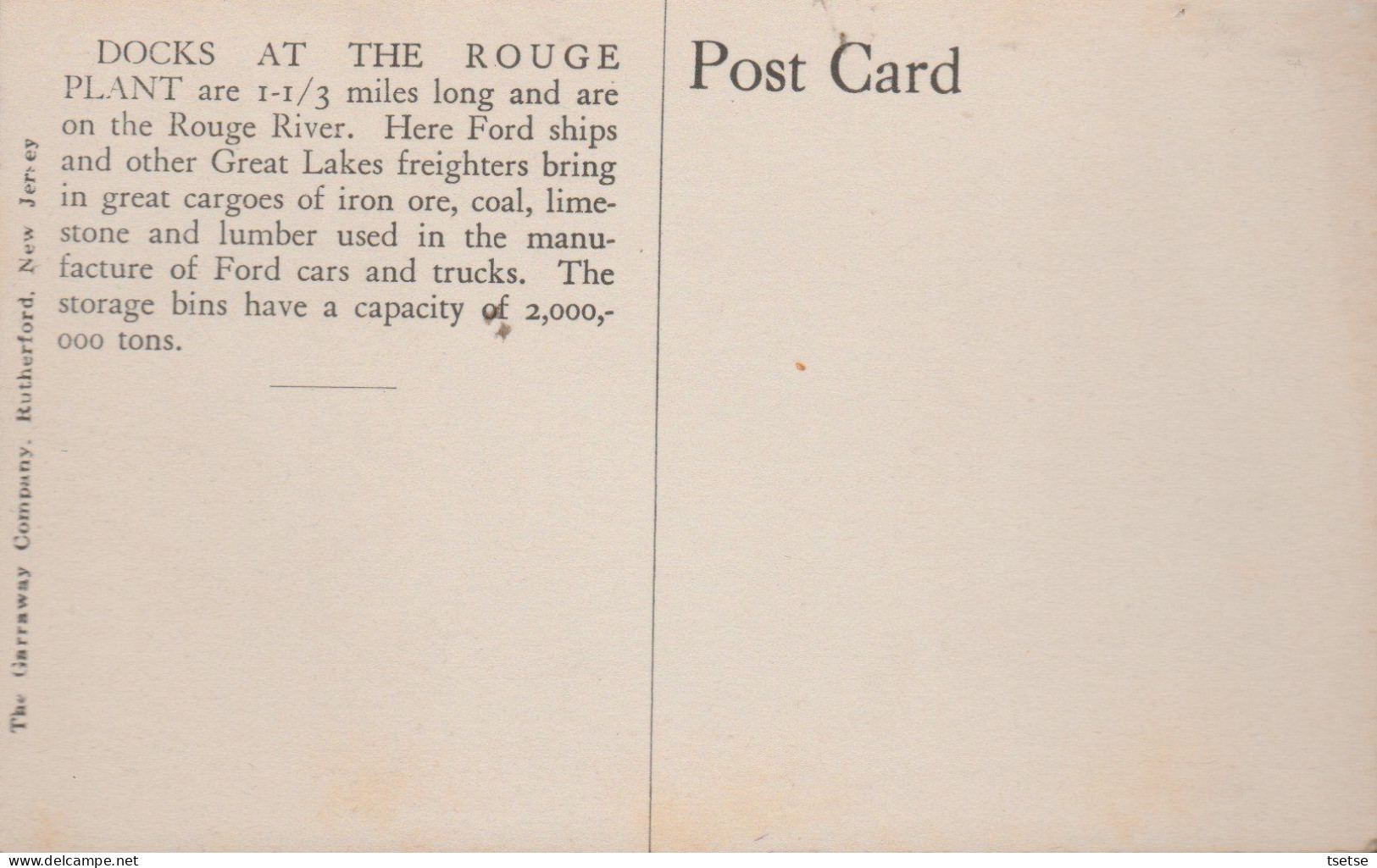 Dearborn  / Ford Motor Company - Rouge Plant Docks ...Rouge River ( Always See Reverse ) - Dearborn