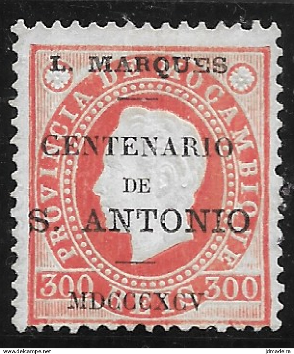 Lourenco Marques – 1895 King Luiz Surcharged CENTENARIO DE S. ANTONIO 300 Réis Mint Stamp - Lourenco Marques