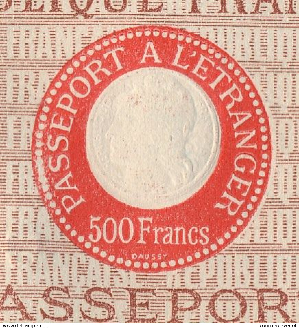 FRANCE - Passeport à L'étranger 500F La Tour Du Pin (Isère) 1948 - Zonder Classificatie