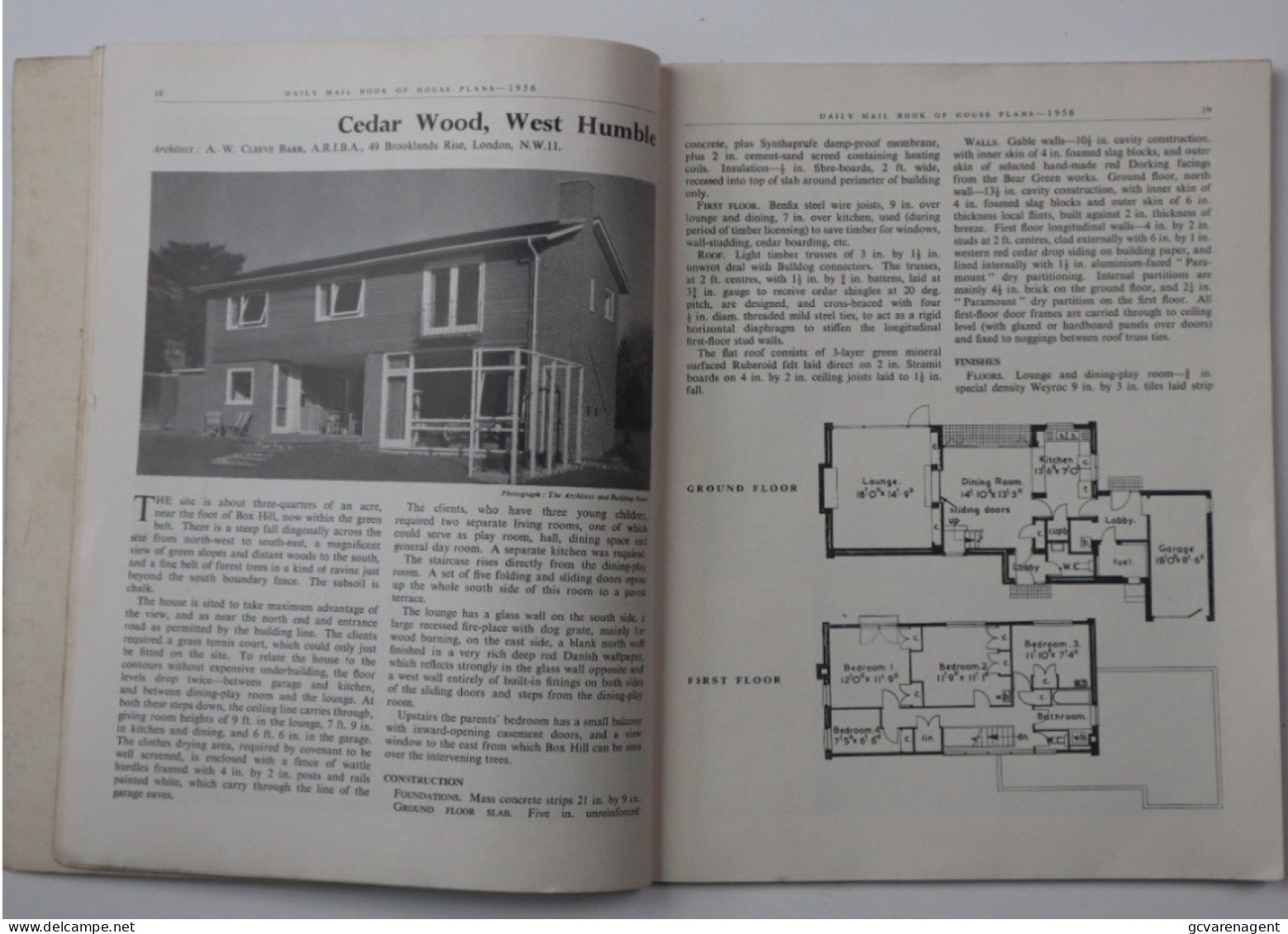 DAILY MAIL BOOK OF HOUSE PLANS 1956  96 PAGES   25.5 X 20.5 CM       LOOK SCANS - Architektur/Design