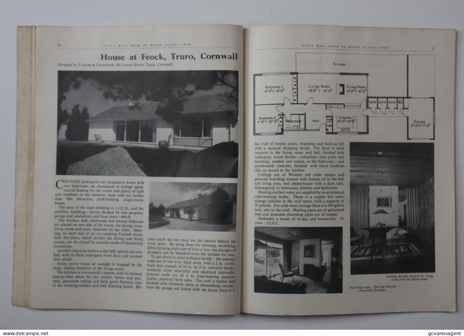 DAILY MAIL BOOK OF HOUSE PLANS 1956  96 PAGES   25.5 X 20.5 CM       LOOK SCANS - Architettura/ Design