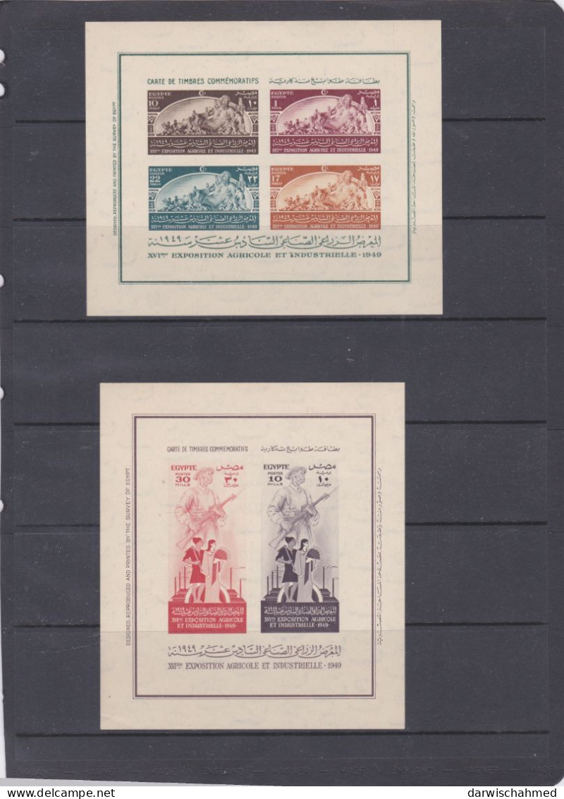 ÄGYPTEN - EGYPT  - 16.LANDWIRTSCHAFTS UND INDUSTRIEAUSSTELLUNG - 1949 - M.N.H- 2 BLOCK - Unused Stamps