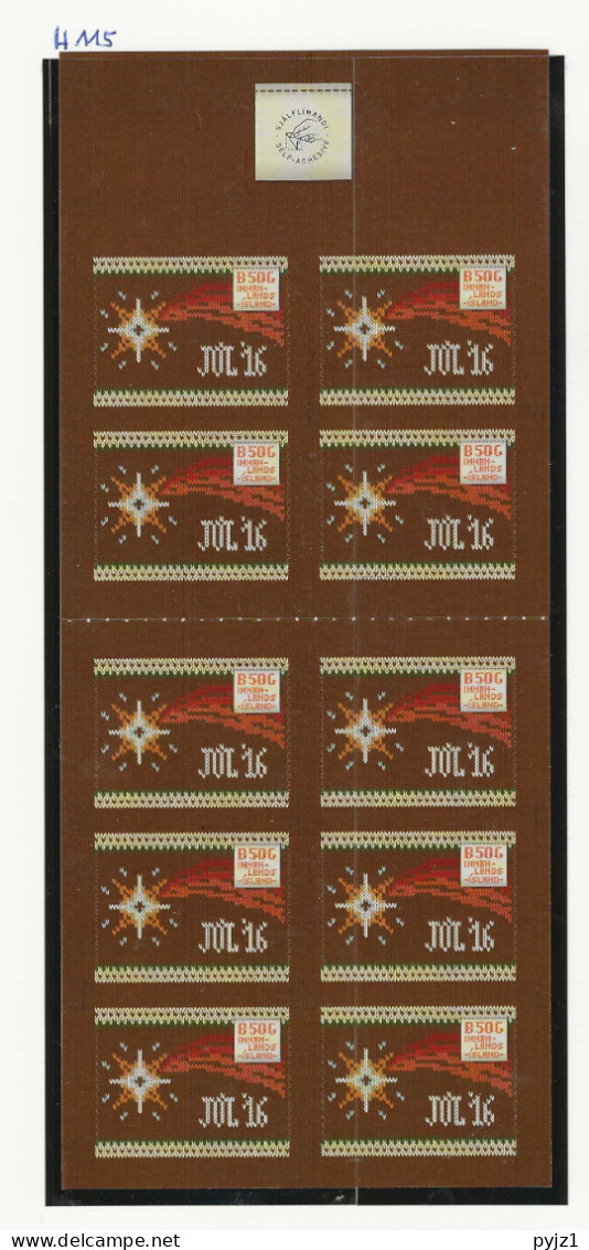 2016 MNH Iceland Booklet Christmas Postfris** - Booklets