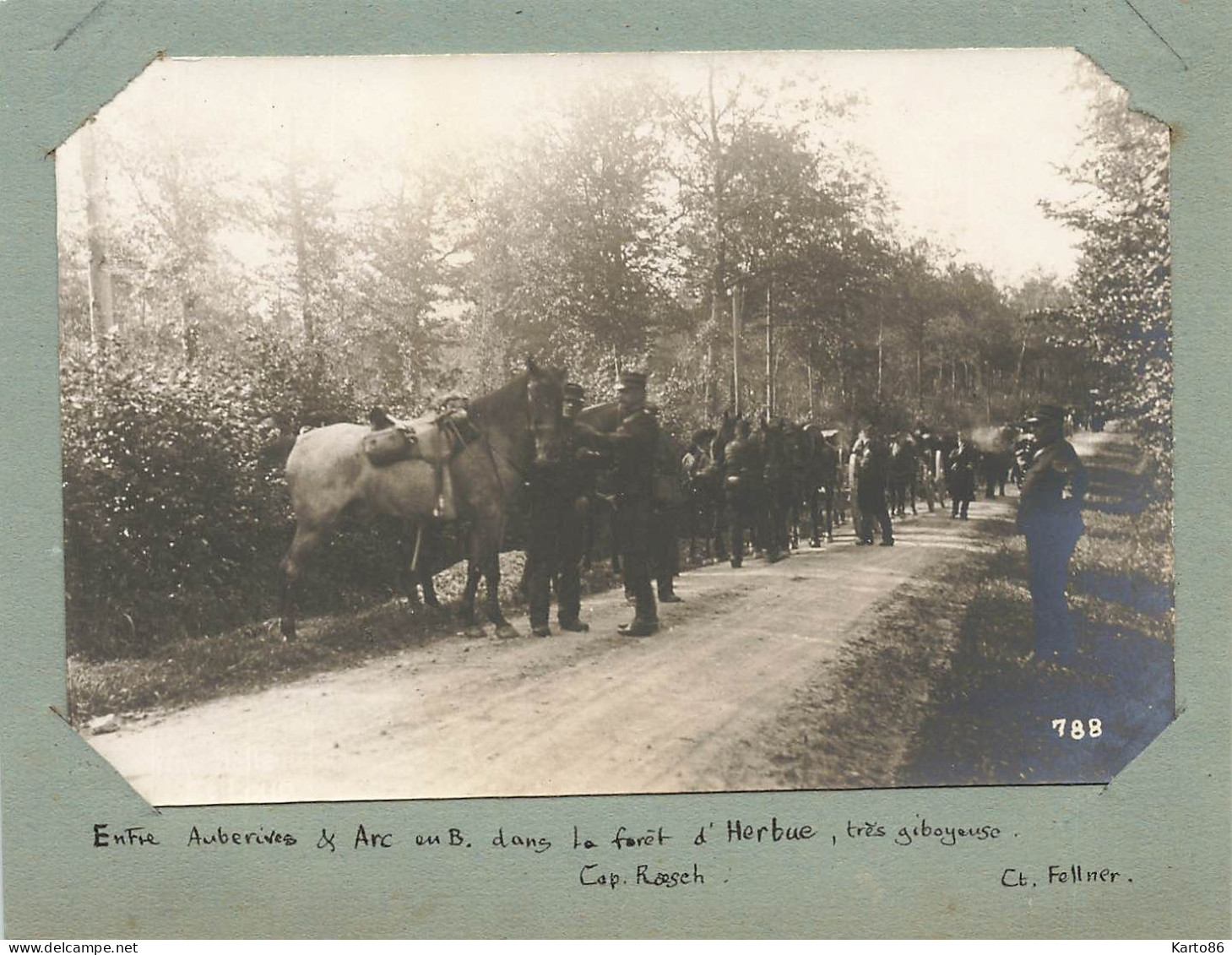 Entre Auberive Arc En Barrois * 1902 * Régiment Militaire Dans La Forêt D'herbue * Photo Ancienne 11x7.5cm - Auberive