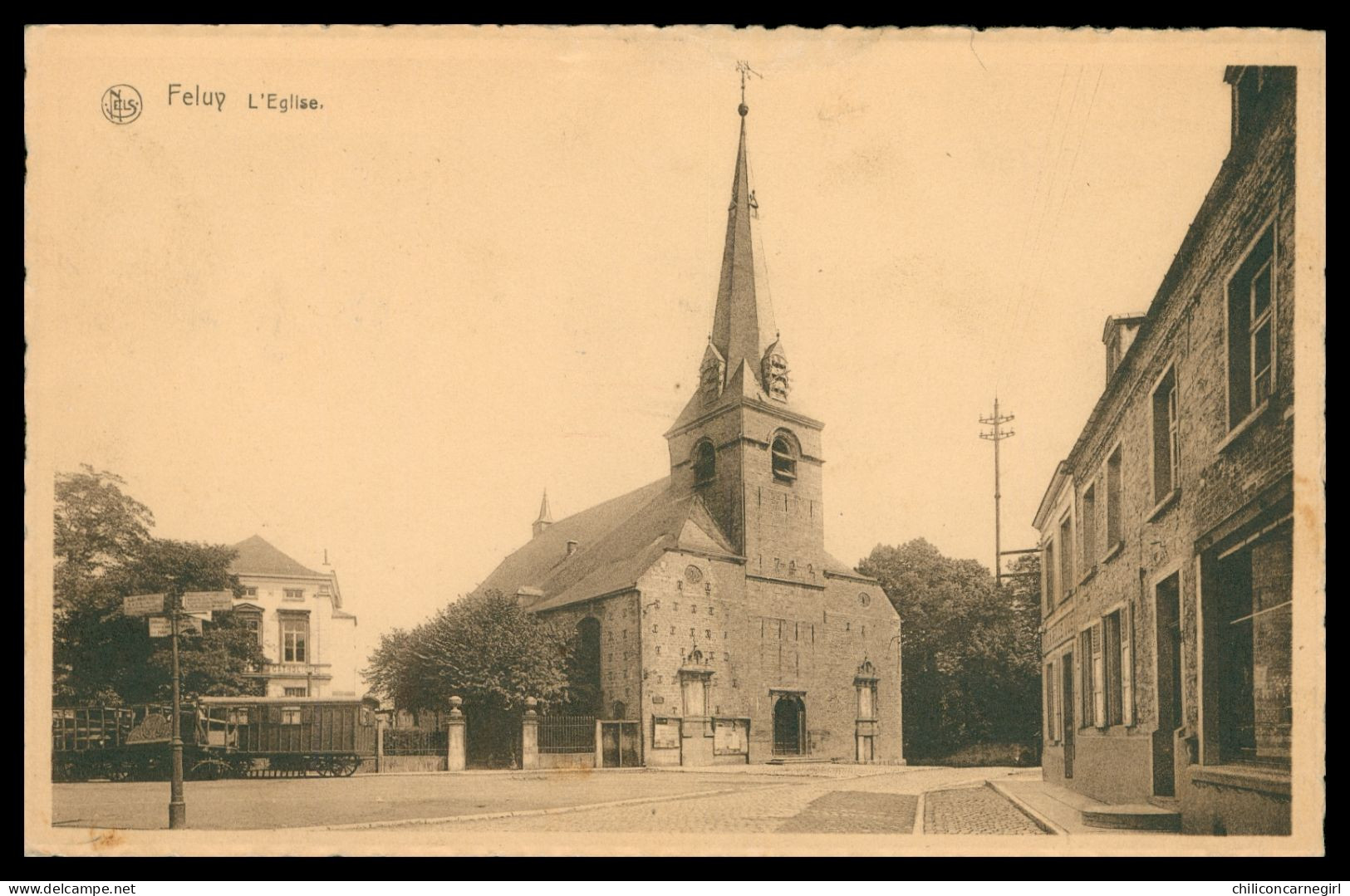 * FELUY - Eglise - Wagon Tram Tramway - Café - Edit. Maison LUYPAERTS LEKIME - NELS - Seneffe