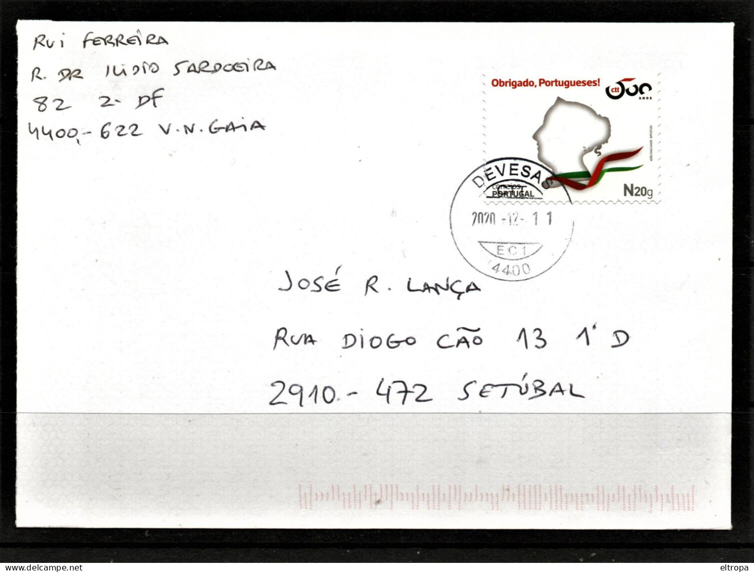 PORTUGAL 2020 Internal Mail - Lettres & Documents