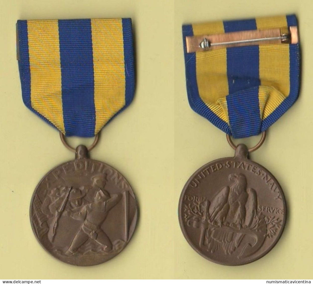 America Veterans Expedition Navy USA Medal Naval Expeditionary Medal 2° WW USA - Estados Unidos