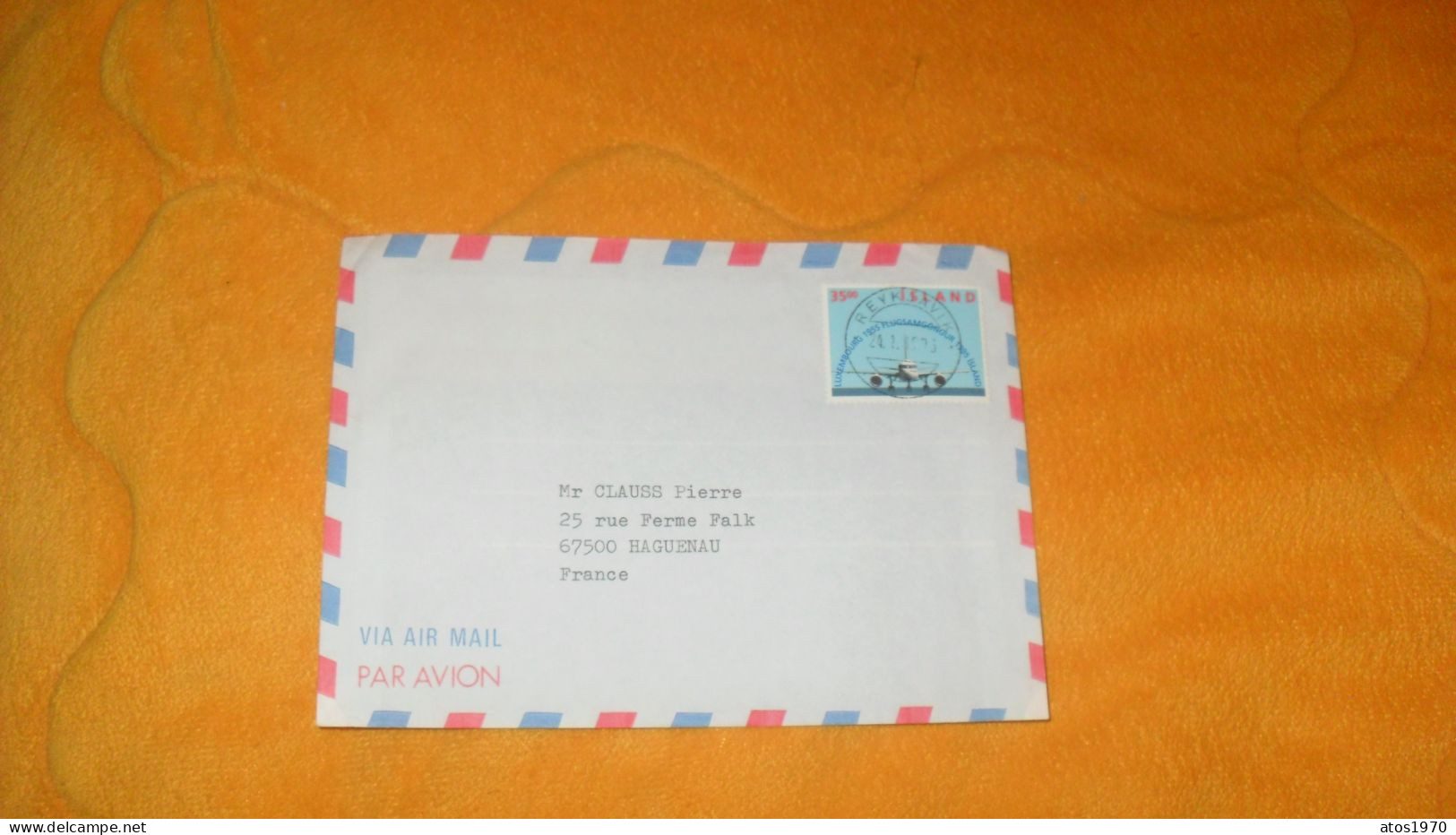 ENVELOPPE DE 1995../ CACHETS REYKJAVIK ISLAND POUR HAGUENAU FRANCE + TIMBRE - Storia Postale