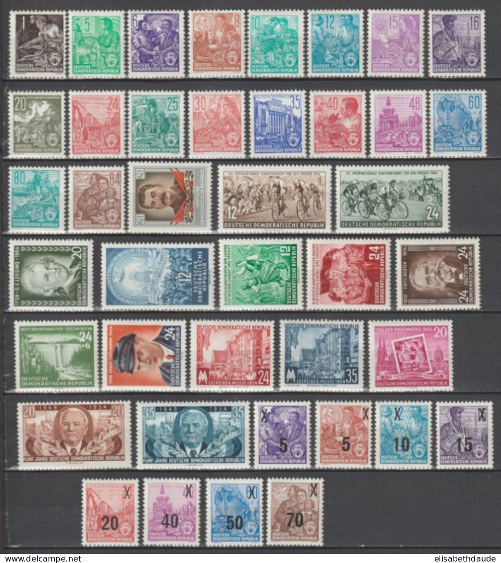 DDR - 1954 - ANNEE COMPLETE YT N° 146/183 ** MNH - COTE = 340 EUR - Ongebruikt