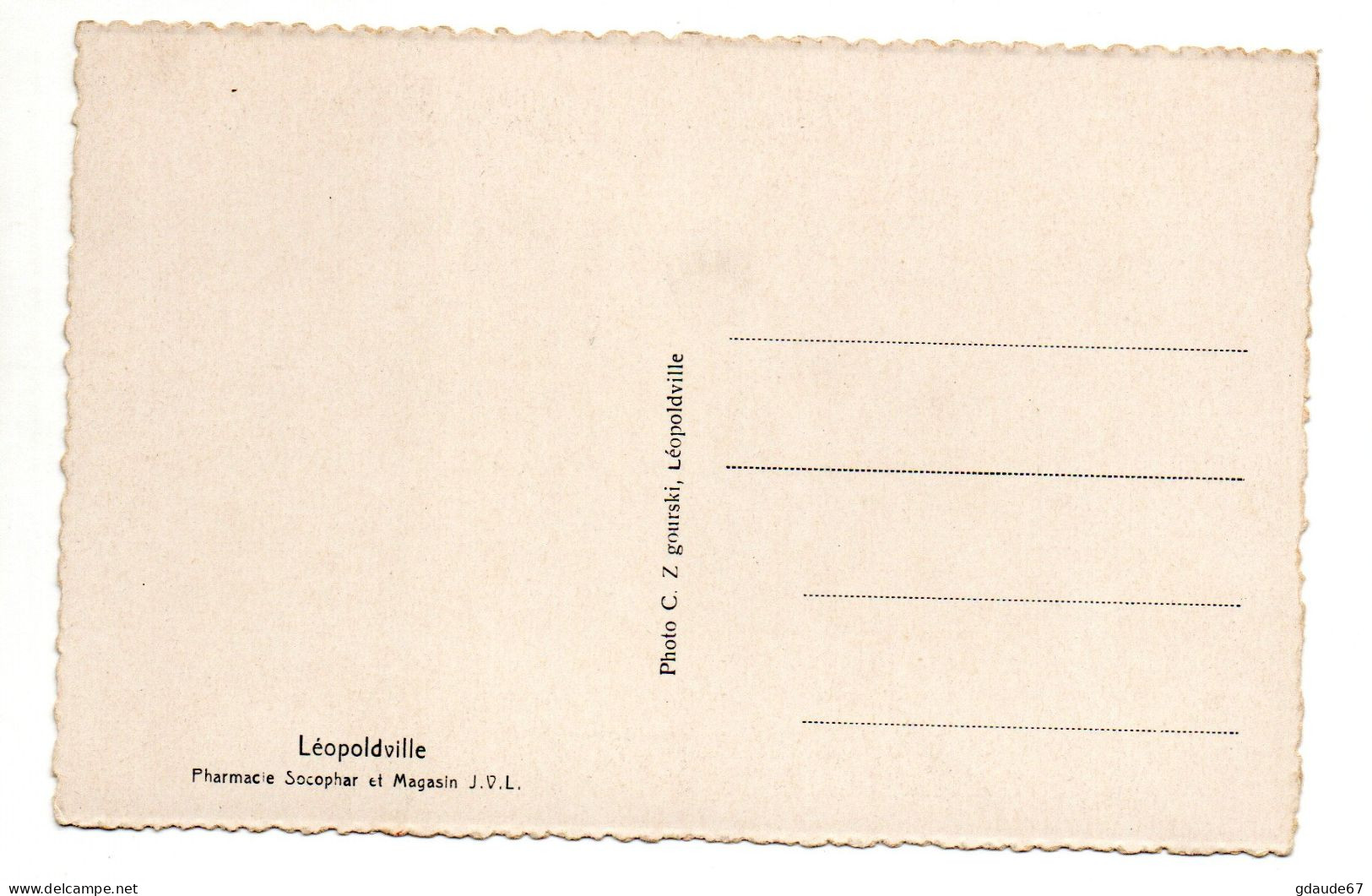 LEOPOLDVILLE (CONGO BELGE) - PHARMACIE SOCOPHAR ET MAGASIN J.V.L. - Kinshasa - Leopoldville