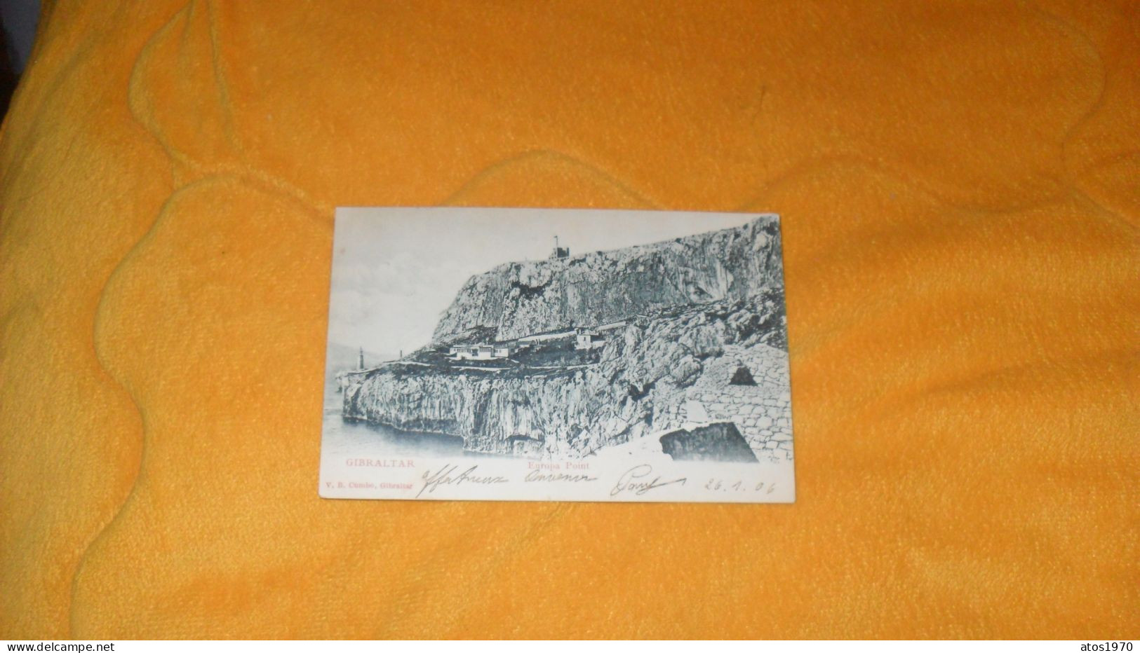 CARTE POSTALE ANCIENNE DE 1906../ GIBRALTAR.- EUROPA POINT...CACHETS + TIMBRE - Gibraltar