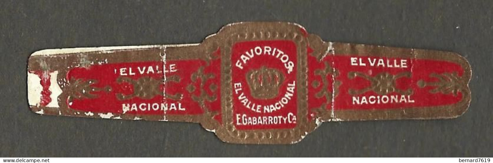 Bague De Cigare   Ancienne  1870 - 1920 - Elvalles  Nacional - Favoritos  E Gabarrot - Bagues De Cigares