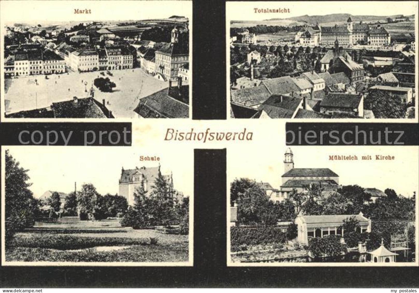 42191428 Bischofswerda Markt Muehlteich Kirche Schule Bischofswerda - Bischofswerda